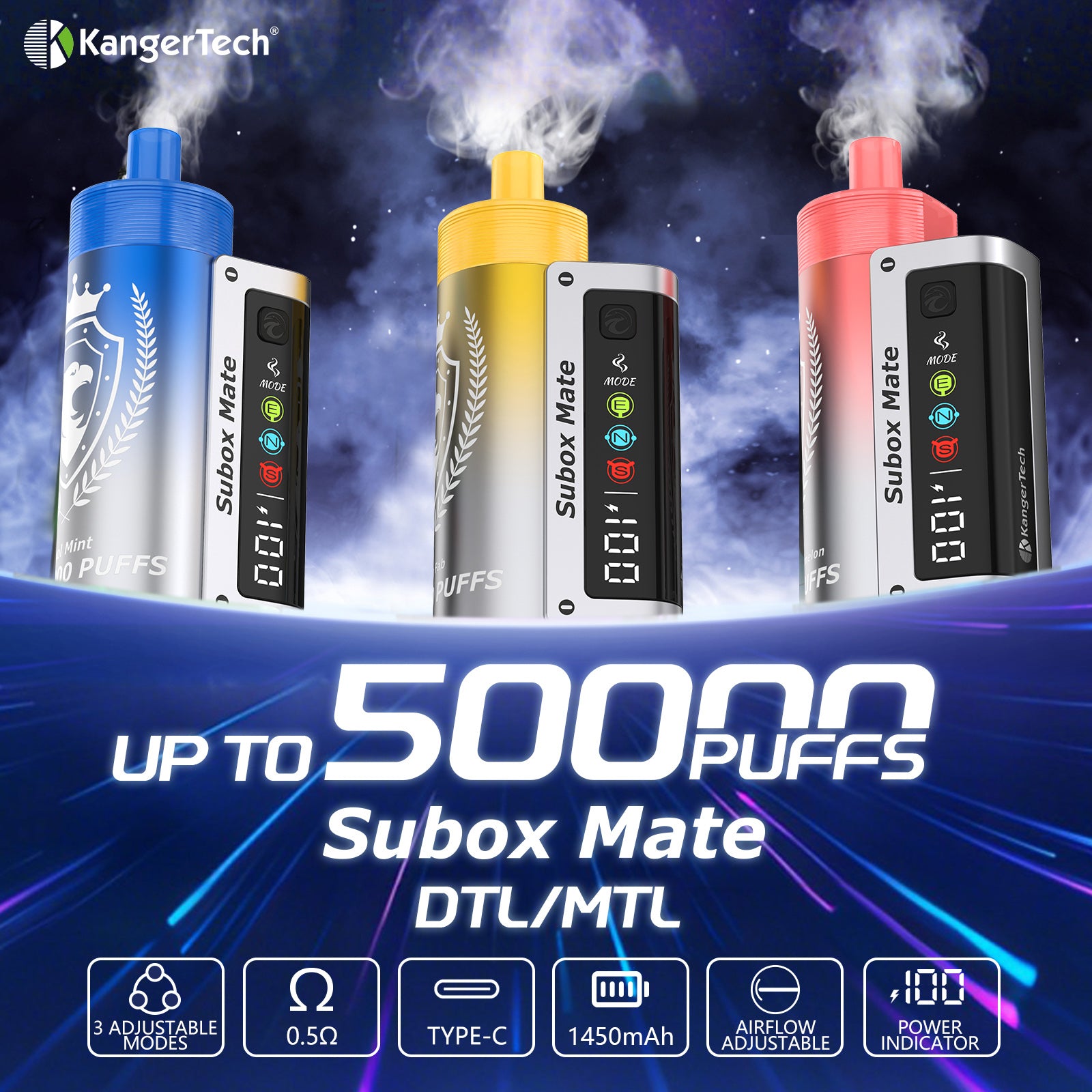KangerTech SUBOX MATE 50K PUFFS Disposable Vape | 4 Flavors