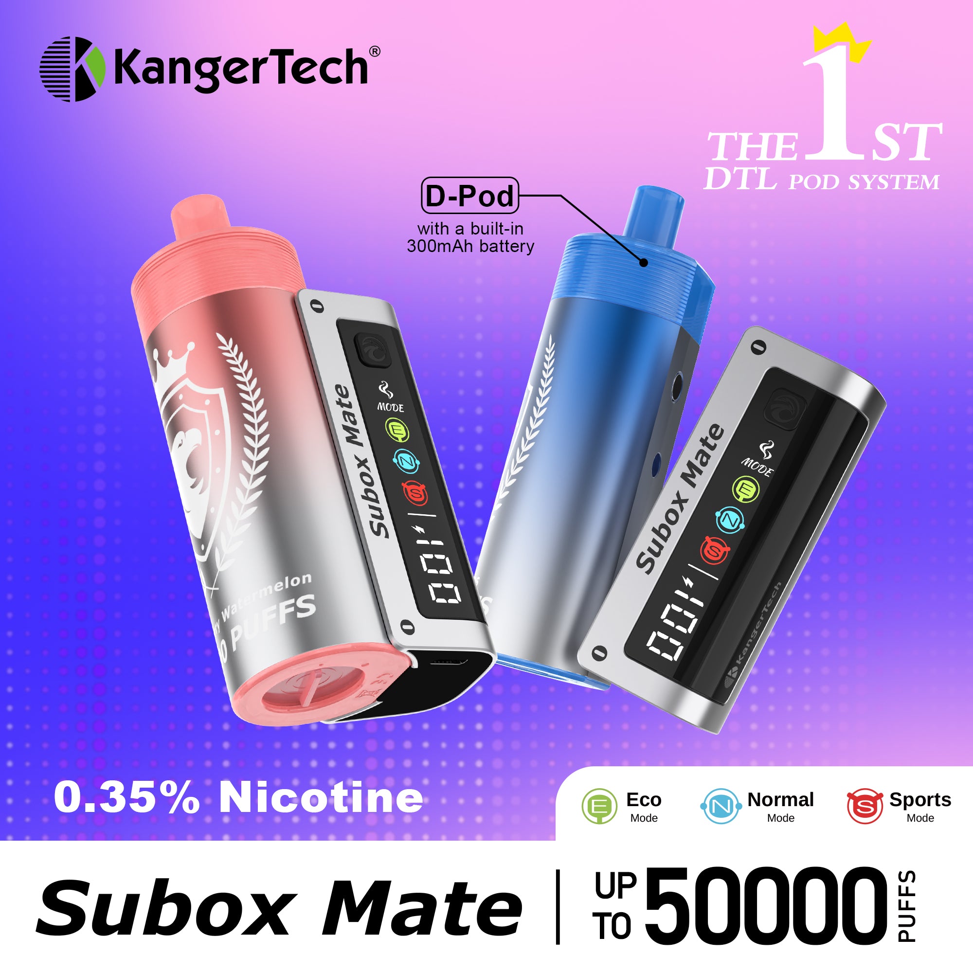 KangerTech SUBOX MATE 50K PUFFS Disposable Vape | 4 Flavors